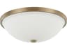 3-Light Aged Brass Glass Bowl Flush Mount