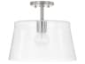 Baker 1-Light Brushed Nickel Glass Empire Pendant