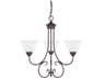 Hometown 3-Light Bronze Glass Bell Chandelier