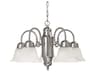 5-Light Matte Nickel Glass Bell Chandelier