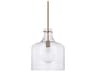 Crawford 1-Light Aged Brass Glass Mini Pendant