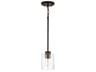 Greyson 1-Light Bronze Glass Cylinder Mini Pendant