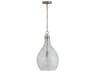 1-Light Brushed Nickel Glass Mini Pendant