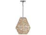 1-Light Natural Jute And Grey Mini Pendant
