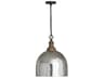 1-Light Grey Wash And Dark Pewter Dome Pendant