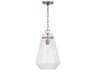 1-Light Aged Brass Glass Mini Pendant