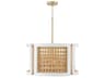 Lola 4-Light Flat White And Matte Brass Drum Chandelier