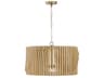 Archer 4-light Blonde Wood And Matte Brass Geometric Pendant