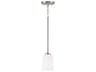 Lawson 1-Light Brushed Nickel Glass Bell Mini Pendant