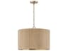 Donovan 3-Light White Wash And Matte Brass Brown Drum Pendant