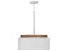 Liam 1-Light Light Wood And White Drum Pendant