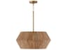 Nadeau 4-Light Light Wood And Patinaed Brass Brown Pendant
