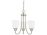 Trenton 3-Light Brushed Nickel Glass Bell Chandelier