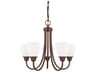Trenton 5-Light Bronze Glass Bell Chandelier