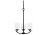 Dixon 3-Light Matte Black Glass Chandelier