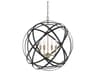 Axis 4-Light Aged Brass And Black Candelabra Globe Round Chandelier