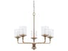 Colton 5-Light Aged Brass Glass Cylinder Chandelier