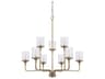 Colton 9-Light Aged Brass Glass Cylinder Chandelier