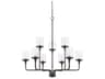 Colton 9-Light Bronze Glass Cylinder Chandelier