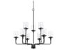 Colton 9-Light Matte Black Glass Cylinder Chandelier