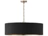 Donovan 4-Light Black Stain And Matte Brass Drum Pendant