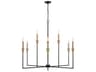 Avant 9-Light Aged Brass And Black Candelabra Chandelier