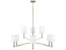 Ingrid 9-Light Matte Brass Candelabra Cylinder Chandelier