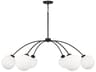 Amos 6-Light Black Iron Globe Chandelier