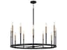 Davis 12-light Espresso And Brass Candelabra Round Chandelier