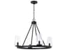 Aaron 4-light Matte Black Candelabra Round Chandelier