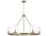 Aaron 6-light Aged Brass Glass Candelabra Round Chandelier