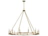 Pearson 12-Light Aged Brass Candelabra Round Chandelier