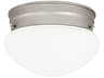 1-Light Matte Nickel Glass Bowl Flush Mount