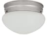 2-Light Matte Nickel Glass Dome Flush Mount