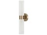 Alyssa 2-Light Wall Sconce in Aged Brass with Faux Alabaster Glass