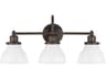 Baxter 3-Light Burnished Bronze Glass Vanity Light
