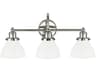 Baxter 3-Light Polished Nickel Glass Vanity Light
