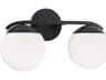 Oliver 2-Light Matte Black Vanity Light