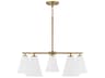 Charlie 5-Light Matte Brass And White Chandelier