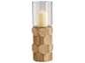 Natural Wood Hex Nut Candleholder