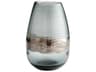 Clear Glitter Gold Axiom Vase