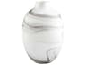 White Black Swirl Moon Mist Vase