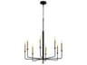 8-Light Noir Aged Brass Black Candelabra Chandelier