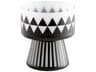 Vector Black / White 8" High Vase