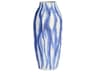 Ripple Chalk White Blue Vase
