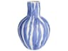 Ripple Chalk White Blue Vase
