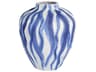 Ripple Chalk White Blue Vase