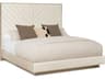 Classic Meet U in The Middle Ash Driftwood White Wood Upholstered Queen Platform Bed