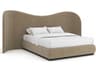Clio Dark Chocolate Brown Hardwood Upholstered Queen Platform Bed