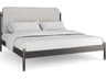 Campaign Brushed Deep Bronze Upholstered King Platform Bed